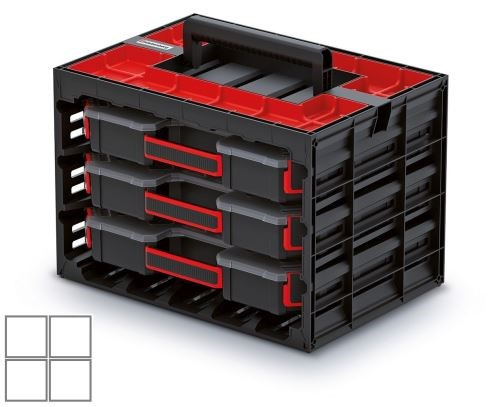 Skříňka s 3 organizéry (krabičky)